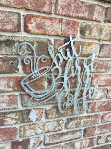 But First Coffee Metal Sign, Kitchen Décor. FREE SHIPPING - Artisticspacedecor